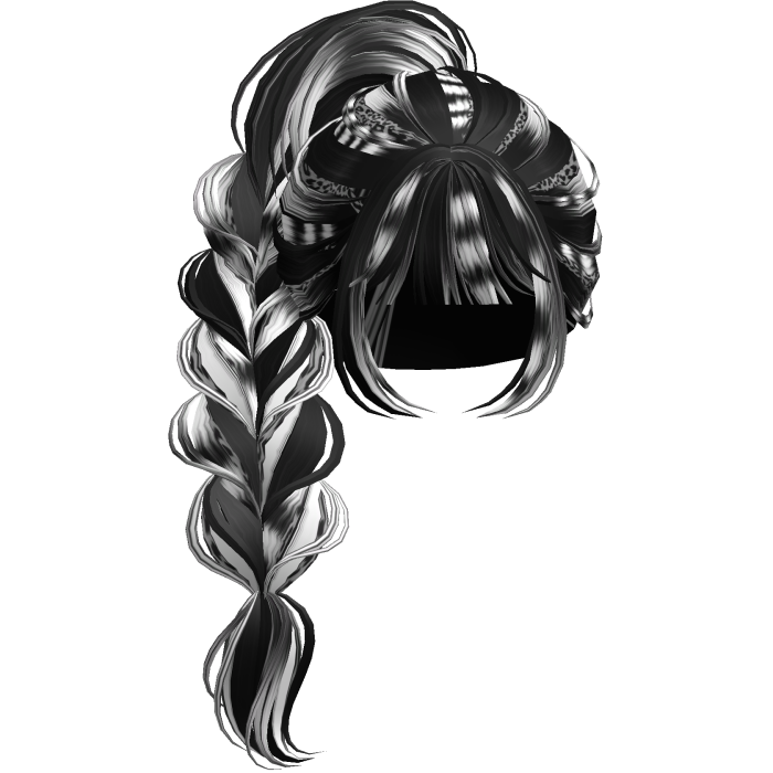 Braided Anime Princess Ponytail White Stripes