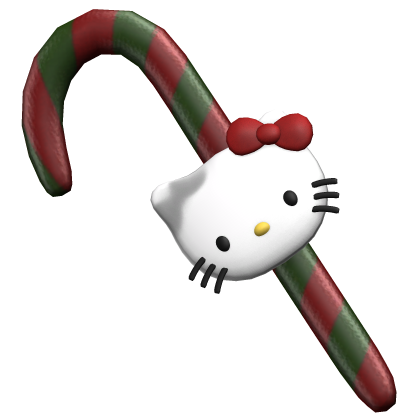 Green Red Striped Kitty Candy Cane