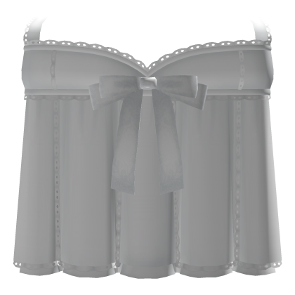 ‿ ♡ ۫ cute long lace ruffle dress w bow , white Roblox item