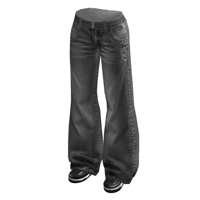 Baggy Jeans with Faded Detail (Gray)