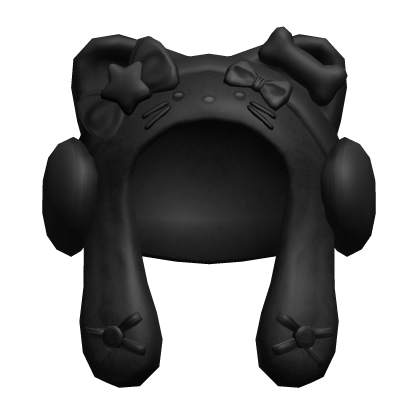 Black Cute Cozy Hood with Earmuffs Roblox item