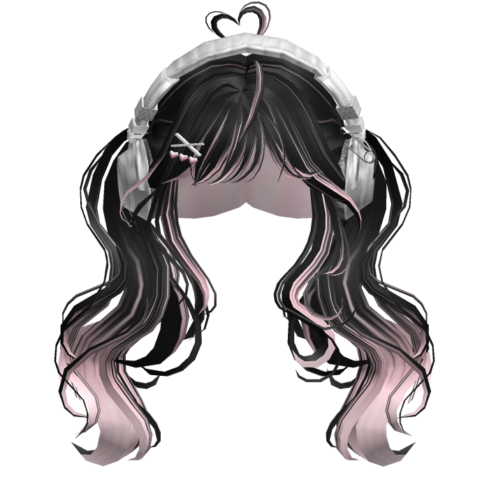 Cute Wavy Pigtails w/Headphonnes (Black)