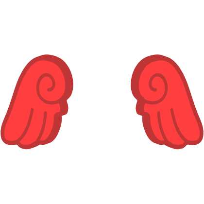 ♡ Cute Chibi Glowing Angel Wings in Red