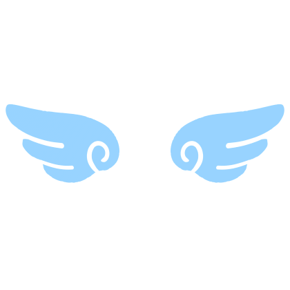 ♡ Cute Glowing Angel Chibi Wings Blue