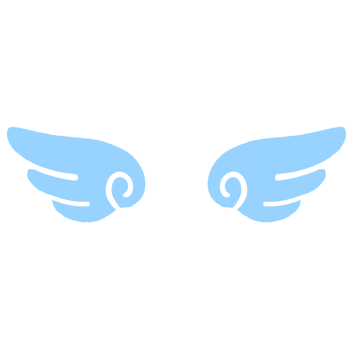 ♡ Cute Glowing Angel Chibi Wings Blue