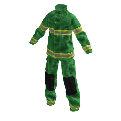 Green Firefighter Fire Protection Suit Uniform
