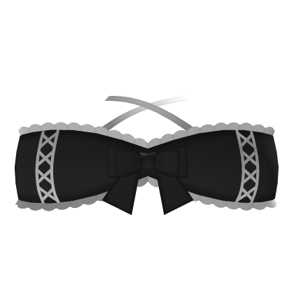 ♡⸝⸝ adorable ruffled crop top with bow in black thumbnail