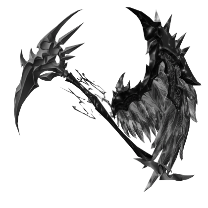 Black Silver Goth Half Wings w/ Scythe