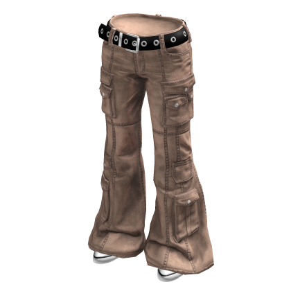Beige Low Rise Y2K Flared Denim