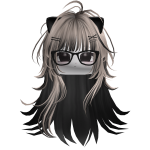 Black & Ash Messy Sleepy Moe Kitty Girl Hair
