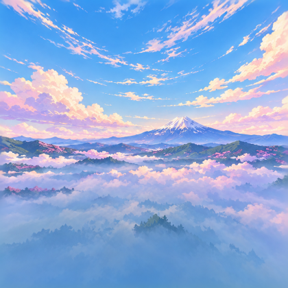 Japanese Stylized Mountain Skybox