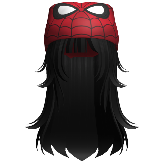 Spider Man Beanie Black Girly Hair