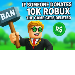 If someone donates 10k robux the game gets deleted