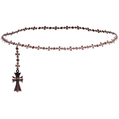 Y2k Rose Gold Cross Head Chain