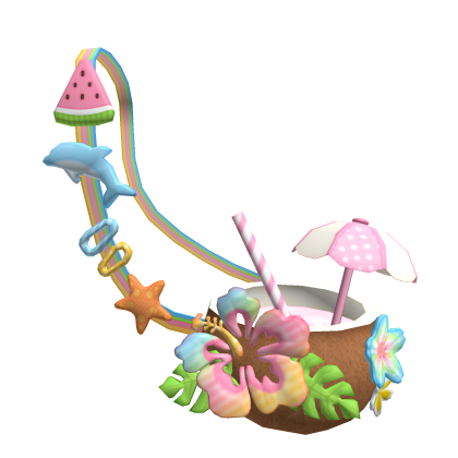 ♡ tropical hibiscus summer beach coconut bag 3.0 Roblox item