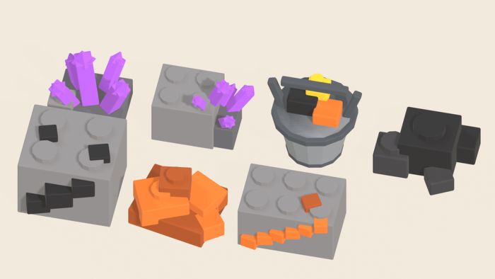 Studs Ore and Mining Pack x70 Blocky Crystals preview 2