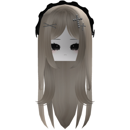 ♡ moe vkei girl hair w headress + mask (blonde) Roblox item