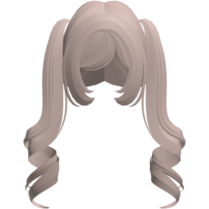 cute long loose curls in soft milktea Roblox item