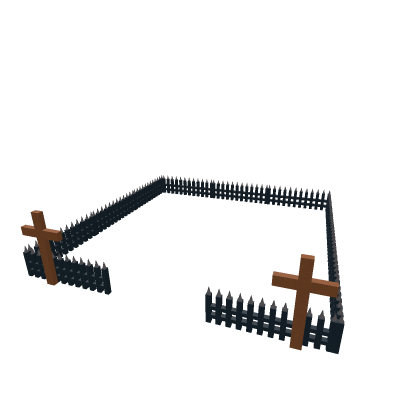 Graveyard Fence w/ Wooden Crosses