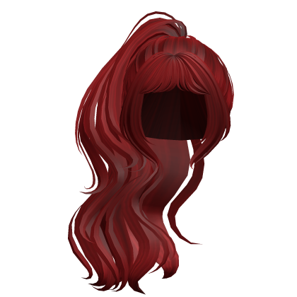 High Long Gyaru Curly Flowy Ponytail (Red) Roblox item