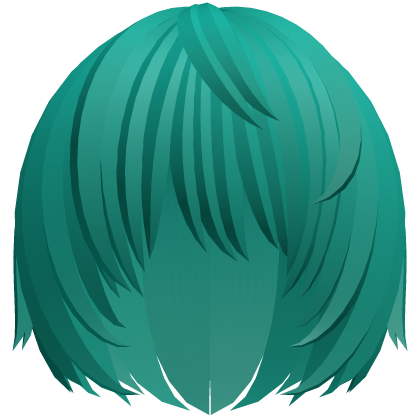 (^ ×ᆺ× ^) emo nyan anime boy hair in miku green