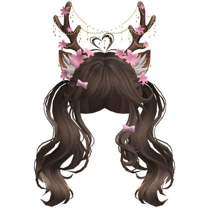 Ethereal Christmas Fairy Fawn Pigtails w/ Antlers