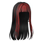 🍀Two Tone Hime Hair (Black & Red)