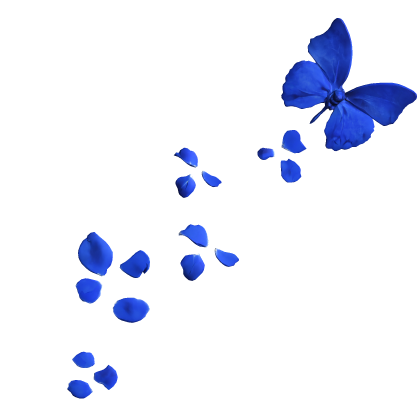 Blue Trailing Face Petals with Butterfly