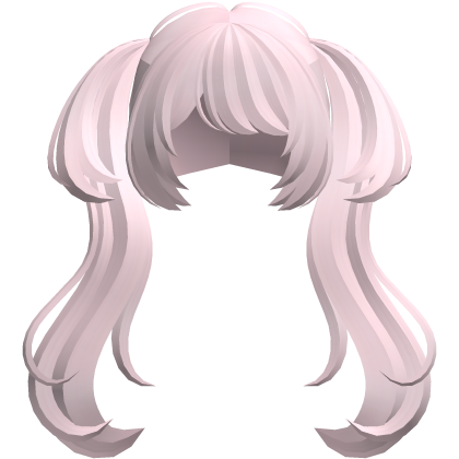 🐾 wispy anime moe cute big pigtails baby pink