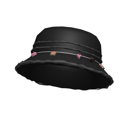 Black Demin Bucket Hat with Dessert Charms Roblox item