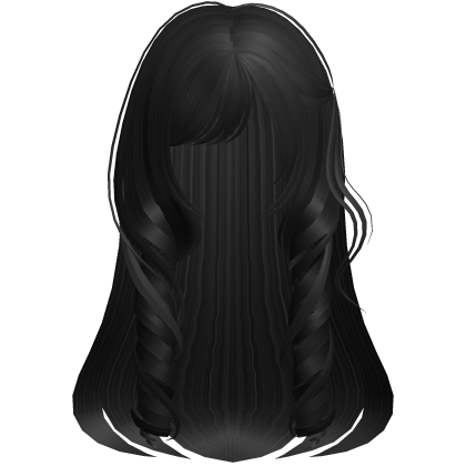 ♡ : preppy school girl curls in black Roblox item