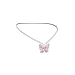 Miau Butterfly Necklace Silver and Pink