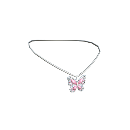 Miau Butterfly Necklace Silver and Pink Roblox item