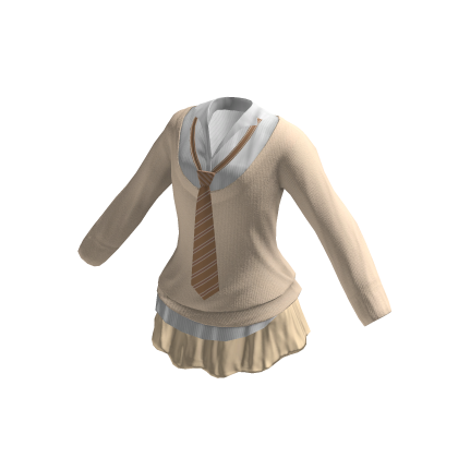Preppy Tie Skirt (cream)