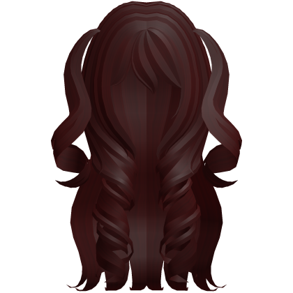 curly long princess pigtails dark red hair Roblox item