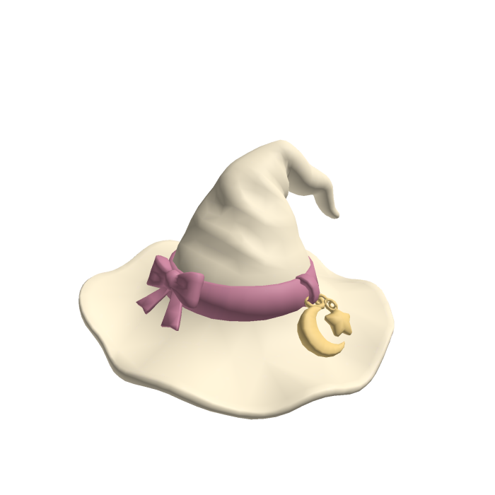 Ivory Moon Witch Hat