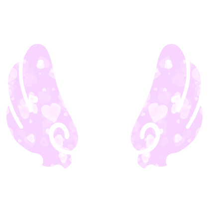 ♡ Cute Upward Sticker Angel Wings in Purple Hearts
