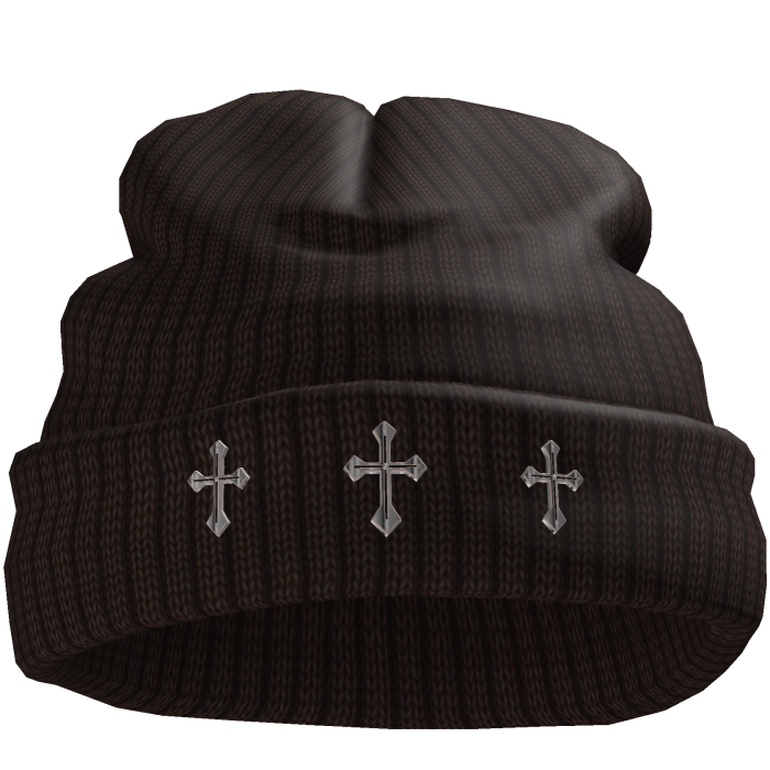 Brown Chrome Crosses Worn Beanie