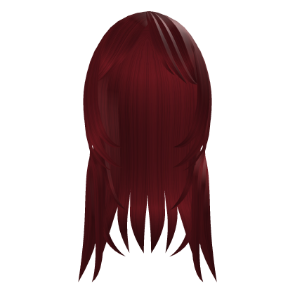 Red Long Straight Emo Y2K Hair Roblox item