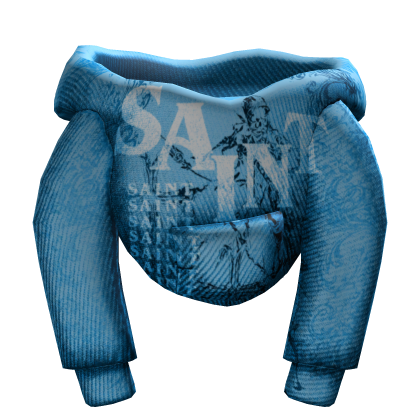 Light blue Designer saint Male hoodie