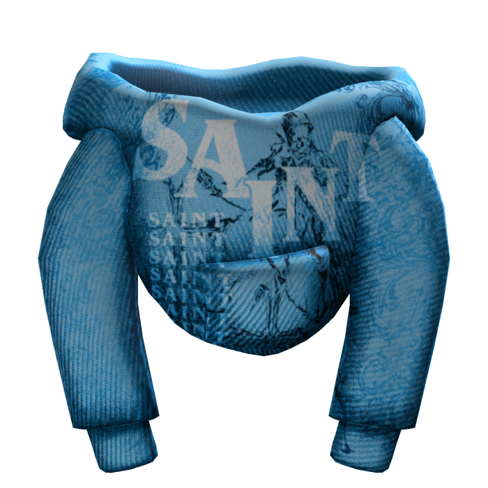 Light blue Designer saint Male hoodie