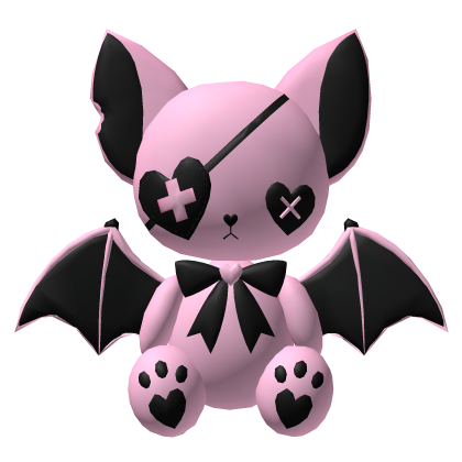 Goth Big Bat Plush - Pink Black Jirai Kei