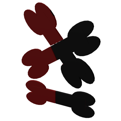 Zombie and Bones Black and Red Clip