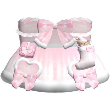 Cute Christmas Winter Dress in Pink Roblox item
