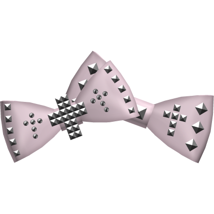 Pink oversized studded bows w/ crosses
