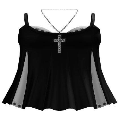 black n white 3.0 dress w studs & gothic necklace