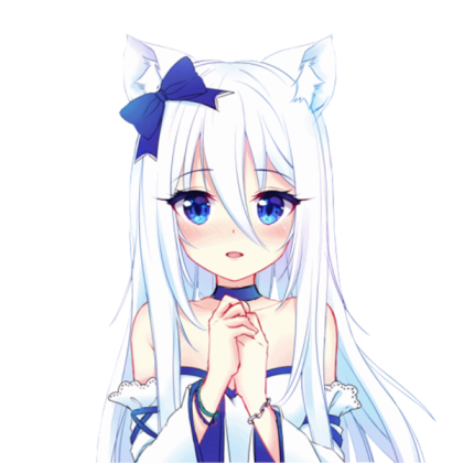 Anime - Cute White Hair Girl Roblox decal