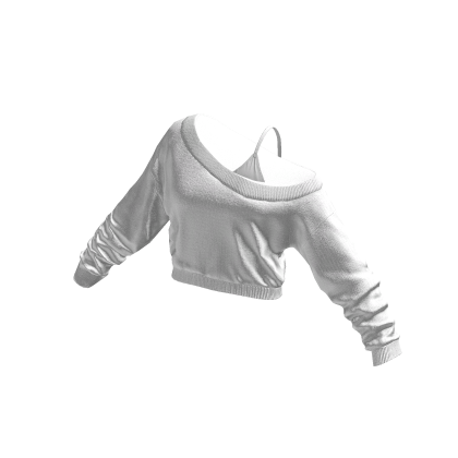 White Cropped Off Shoulder Shirt