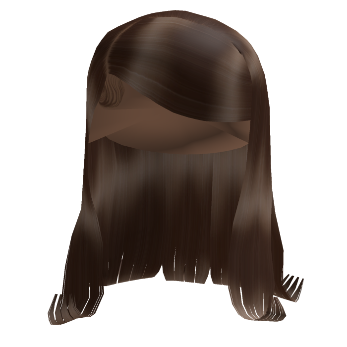 Brown Layered Long Hair w/ Side-Swept Bangs