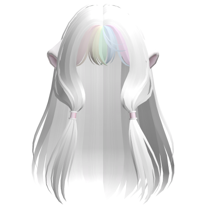 ♡ cutesy chobits chii anime hair in rainbow white